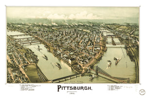 Vintage Map of Pittsburgh, Pennsylvania 1902