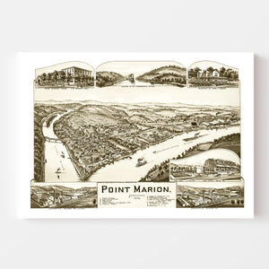 Vintage Map of Point Marion, Pennsylvania 1902