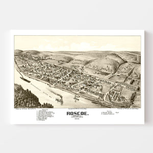 Vintage Map of Roscoe, Pennsylvania 1902