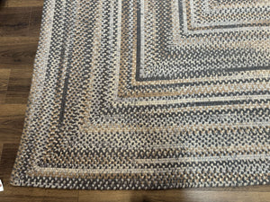 Large American Braided Rug 10x13, Multicolor, Vintage Braided Carpet, Rare Size