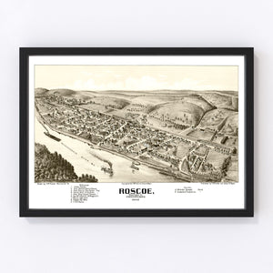 Vintage Map of Roscoe, Pennsylvania 1902