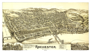 Vintage Map of Rochester, Pennsylvania 1900