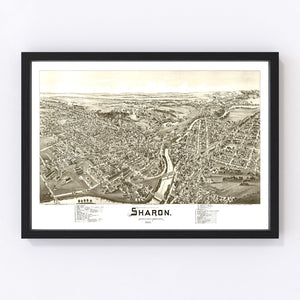 Vintage Map of Sharon, Pennsylvania 1901