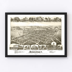 Vintage Map of Somerset, Pennsylvania 1900