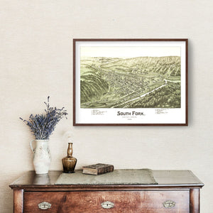 Vintage Map of South Fork, Pennsylvania 1900