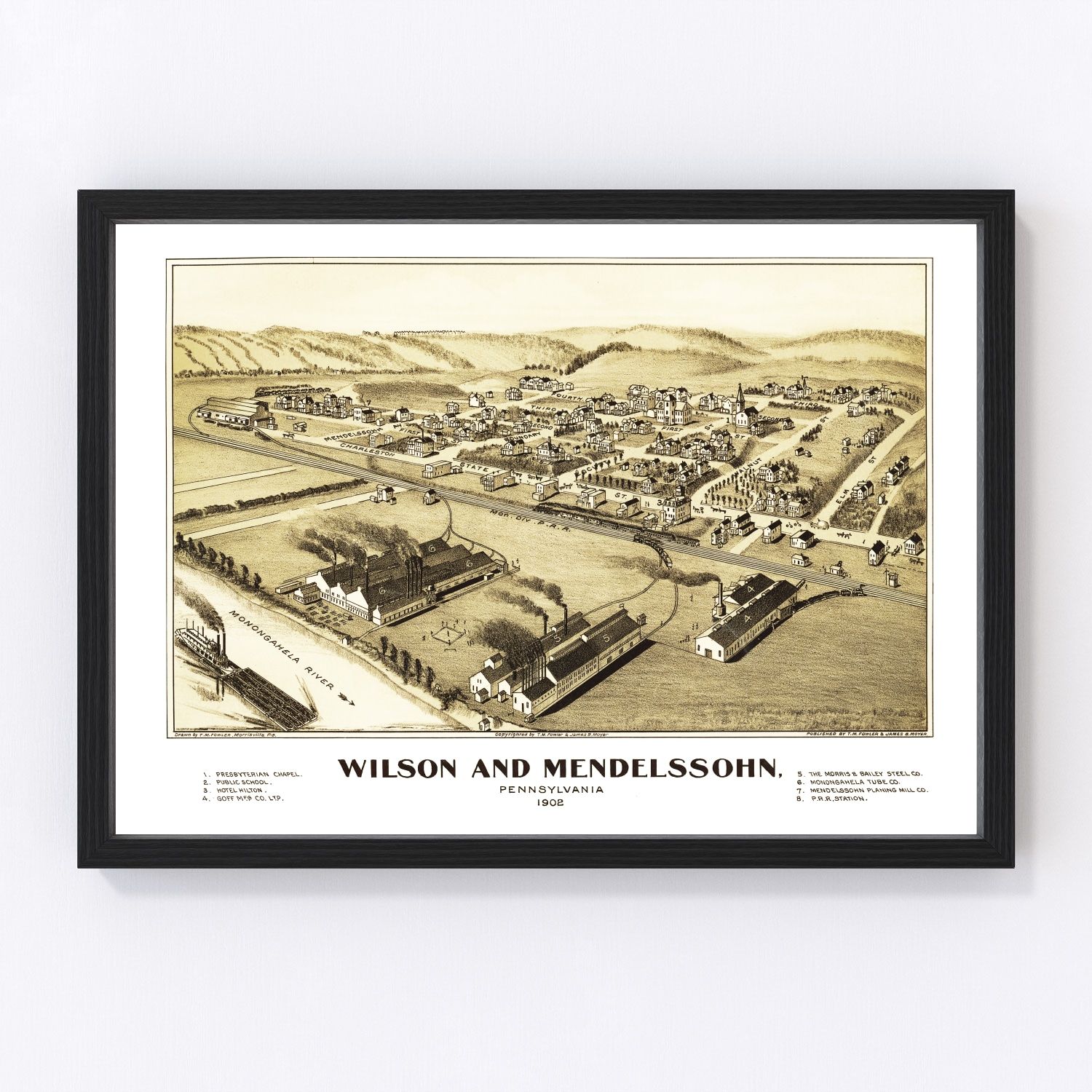 Vintage Map of Wilson & Mendelssohn, Pennsylvania 1902