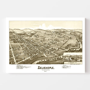 Vintage Map of Zelienople, Pennsylvania 1901
