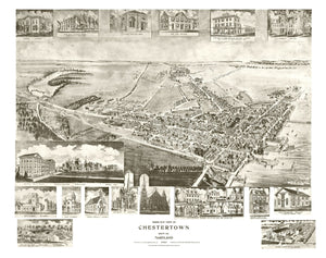 Vintage Map of Chestertown, Maryland 1907