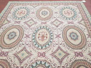 New Needlepoint Rug, 6x9 Needlepoint Carpet, Flatweave Rug, Vicotorian French European English Decor, Elegant Rug for Living Room, Handmade