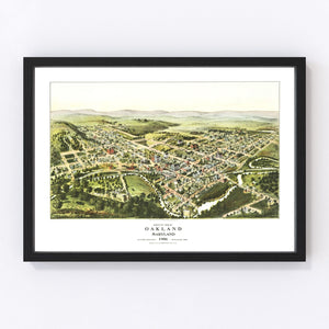 Vintage Map of Oakland, Maryland 1906