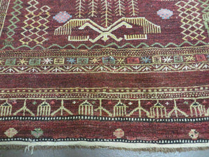 4' X 6' Antique Handmade Caucasian Shirvan Russian Armenian Wool Rug Colorful