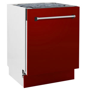 24" Dishwasher with Red Gloss panel, Stainless Tub, DWV-RG-24