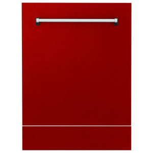 24" Dishwasher with Red Gloss panel, Stainless Tub, DWV-RG-24