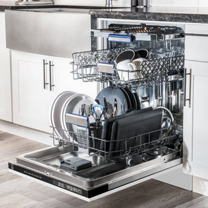 24" Dishwasher with White Matt panel, Stainless Tub, DWV-WM-24