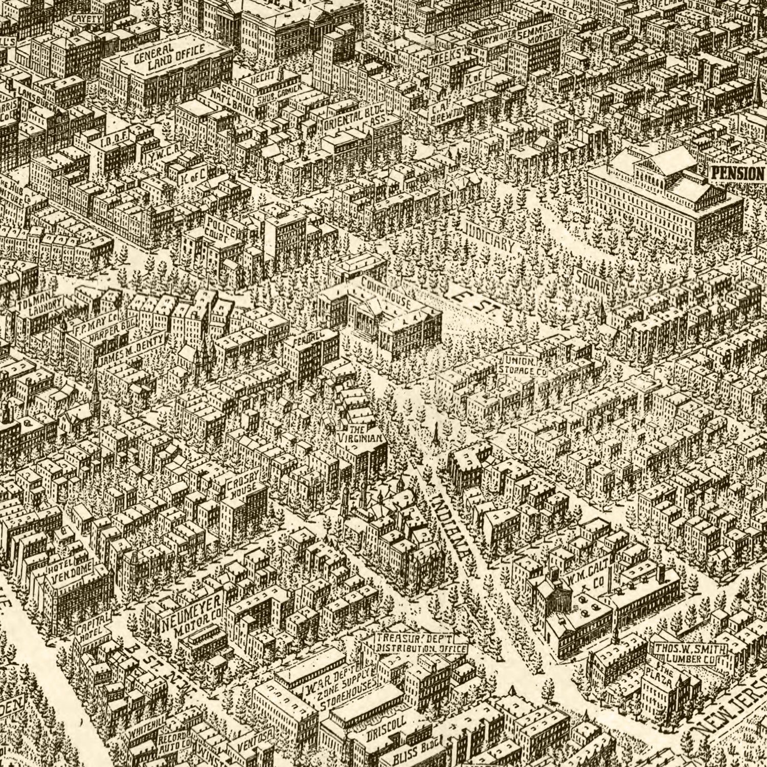 Vintage Map of Washington,  1923