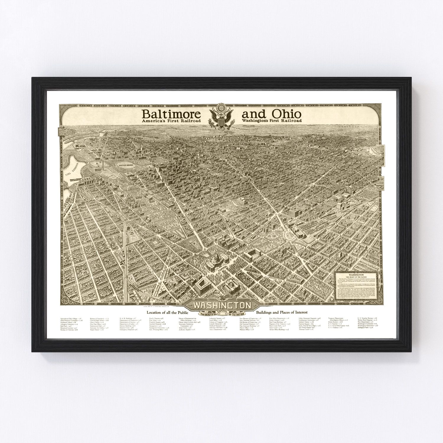 Vintage Map of Washington,  1923