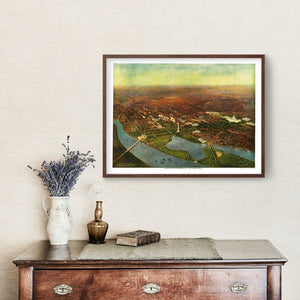 Vintage Map of Washington, D.C., Washington DC 1916