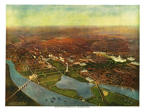 Vintage Map of Washington, D.C., Washington DC 1916