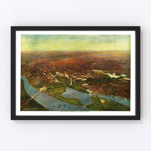 Vintage Map of Washington, D.C., Washington DC 1916