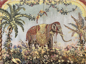 Vintage Tapestry 4 x 5.6, Adorned Elephant Pictorial