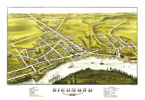 Vintage Map of Richmond, Maine 1878