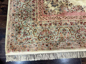 Karastan Rug 8.8 x 12, Pastel Ivory Kirman Rug #784, Wool Karastan Carpet, Original 700 Series, Vintage Karastan Area Rug, Discontinued