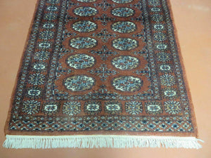 3' X 4' Vintage Handmade Pakistan Turkoman Bokhara Fine Woven Wool Rug