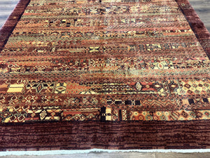 Couristan Rug 8x11 Brown Contemporary Wool Belgium Power Loomed Carpet