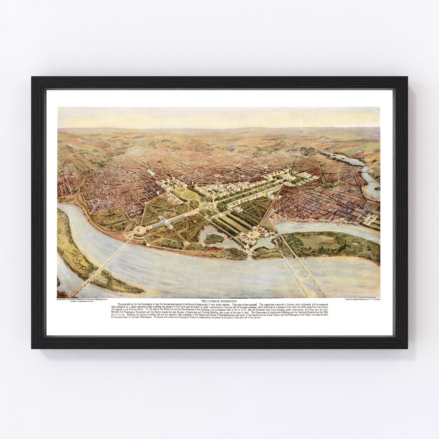 Vintage Map of Washington,  1915