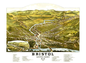 Vintage Map of Bristol, New Hampshire 1884