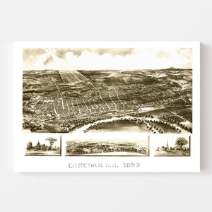 Vintage Map of Concord, New Hampshire 1899
