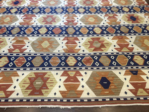 Turkish Kilim Rug 8x11, Handmade, Wool, Nourison Rug
