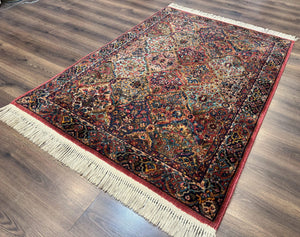 Karastan Rug 4x6, Multicolor Panel Kirman #717, Wool Original 700 Series Vintage