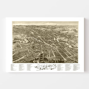 Vintage Map of Dover, New Hampshire 1888