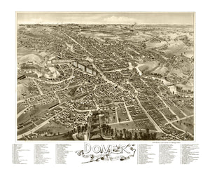 Vintage Map of Dover, New Hampshire 1888