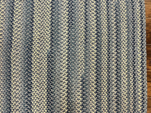 American Oval Braided Rug 5x8 Wool Handmade Vintage Carpet, Multicolor, Blues Gray Cream