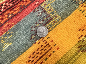 Colorful Moroccan Rug 7x8, Abstract Design, Wool Multicolor Handmade Vintage Carpet, Tribal Rug, Berber Rug