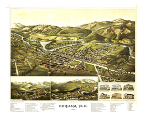 Vintage Map of Gorham, New Hampshire 1888