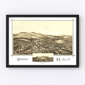 Vintage Map of Greenville, New Hampshire 1886
