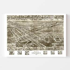 Vintage Map of Emporia, Virginia 1907