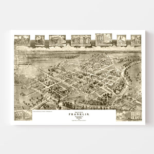 Vintage Map of Franklin, Virginia 1907
