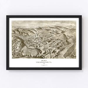 Vintage Map of Pocahontas, Virginia 1911