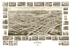 Vintage Map of Suffolk, Virginia 1907