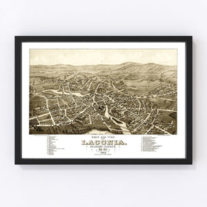 Vintage Map of Laconia, New Hampshire 1883
