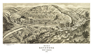 Vintage Map of Keystone, West Virginia 1911