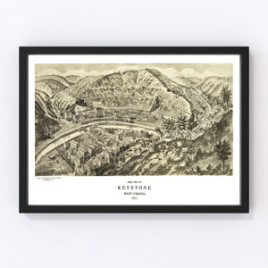 Vintage Map of Keystone, West Virginia 1911