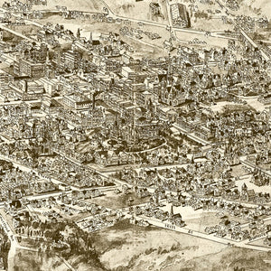 Vintage Map of Asheville, North Carolina 1912