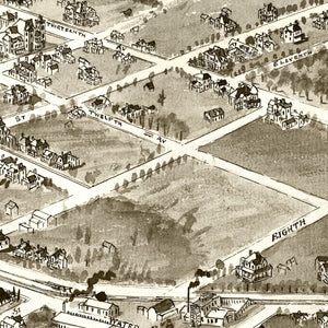 Vintage Map of Hickory, North Carolina 1907