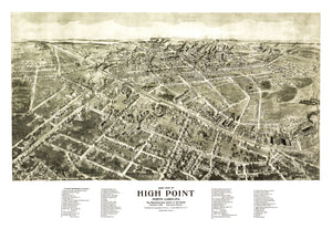 Vintage Map of High Point, North Carolina 1913