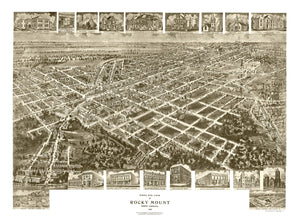 Vintage Map of Rocky Mount, North Carolina 1907